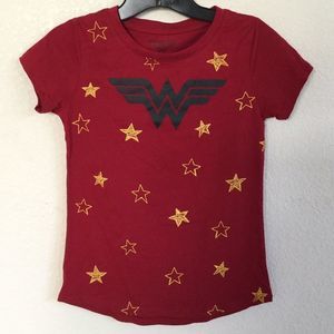 DC COMICS Girls Wonder Woman Logo Stars Short Slee